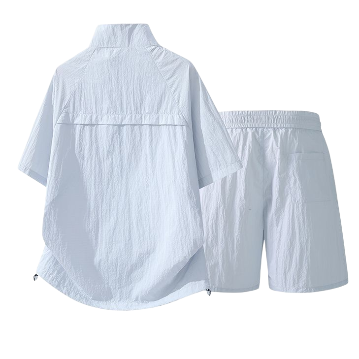 接触冷感 吸汗速乾 男女兼用 トップス & ショーツ セットアップ U-80099