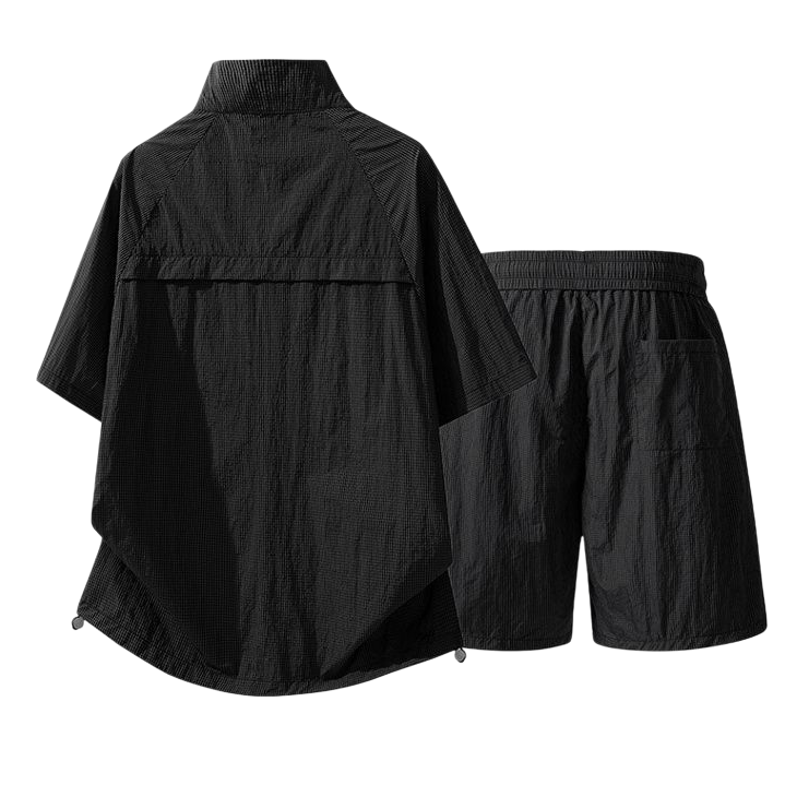 接触冷感 吸汗速乾 男女兼用 トップス & ショーツ セットアップ U-80099