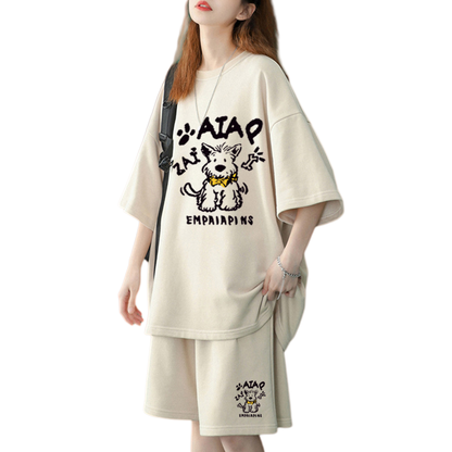 売れ筋 プリント Tシャツ & ショーツ セットアップ U-80100