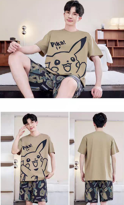 売れ筋 パジャマ Tシャツ & ショーツ セットアップ U-13467