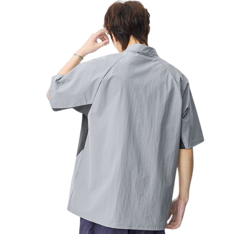 速乾通気素材 軽量 ジップ Tシャツ U-80105