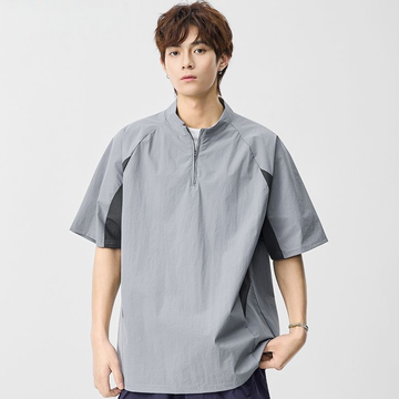 速乾通気素材 軽量 ジップ Tシャツ U-80105