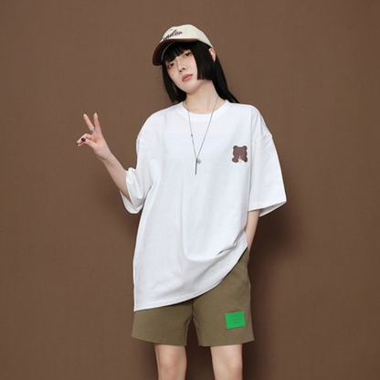 売れ筋 ゆったり Tシャツ & ショーツ セットアップ U-80109