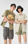 男女兼用 無地 カジュアル シンプル シャツ U-80110