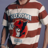男女兼用 プリント 配色 ボーダー カジュアル Tシャツ F-13497