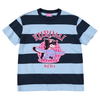 男女兼用 プリント 配色 ボーダー カジュアル Tシャツ F-13497