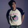 男女兼用 配色 ゆったり ルーズシルエット 甘カジュアル Tシャツ F-13503