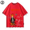 人気高い 男女兼用 カップル プリント 半袖 Tシャツ F-13519