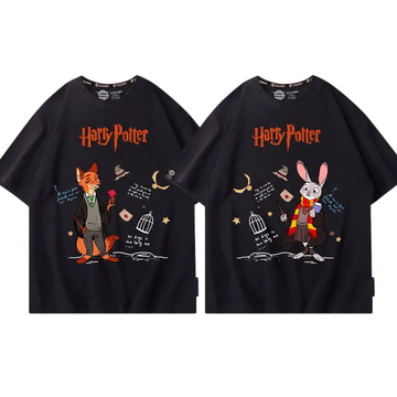 人気高い 男女兼用 カップル プリント 半袖 Tシャツ F-13519