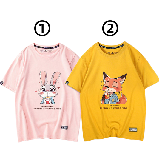 男女兼用 人気上昇中 プリント 半袖 Tシャツ F-13599