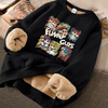 【ぬくぬく裏起毛】秋冬定番 男女兼用 プリント 防寒対策 丸首 スウェット U-13788