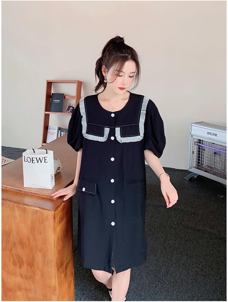 新商品 カジュアル 定番シンプル 切り替え ワンピース<U-8386>