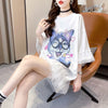 好感度満載 プリント 美感いっぱい Tシャツ カットソー ワンピース＜U-3428＞