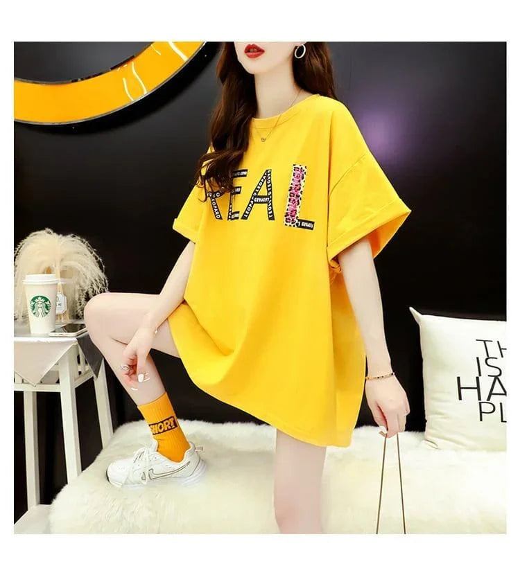 合わせやすい プリント アルファベット Tシャツ ゆったり 半袖 ＜U-2917＞