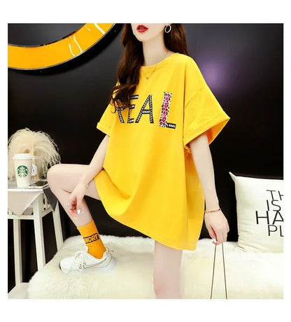 合わせやすい プリント アルファベット Tシャツ ゆったり 半袖 ＜U-2917＞