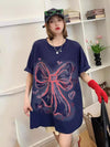 個性的なデザイン プリント ラウンドネック 半袖 Tシャツ カットソー＜U-8273＞