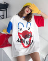 お勧めカラーマッチング ゆったり ビッグロゴ 半袖Tシャツ 全2色＜U-4838＞