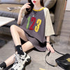 絶対欲しい カラーマッチング 数字刺? ロング Tシャツ ゆったり 半袖 ＜U-2896＞