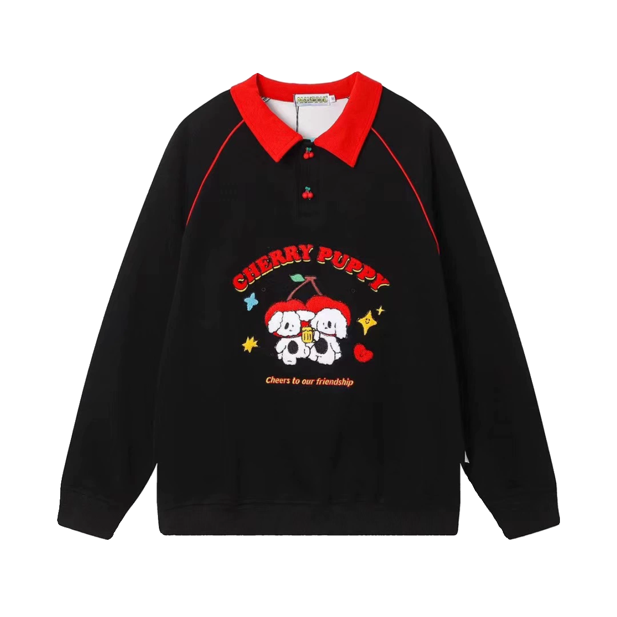 大人可愛い刺?ロゴワンちゃんスウェット全2色<S  -4595>