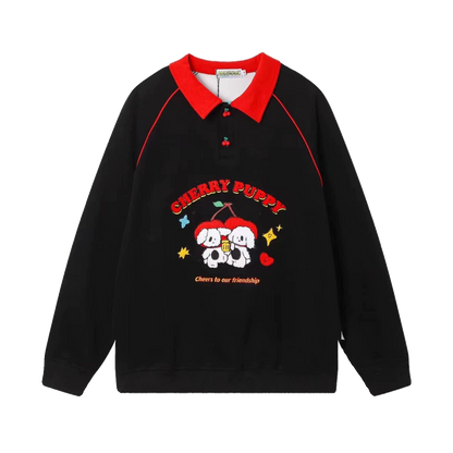 大人可愛い刺?ロゴワンちゃんスウェット全2色<S  -4595>