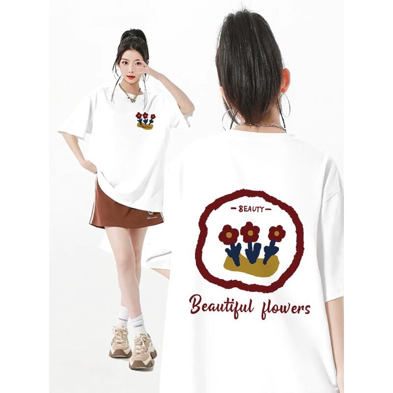 超人気 スウィート カジュアル プリント 全8色 半袖 Tシャツ <U-8939>