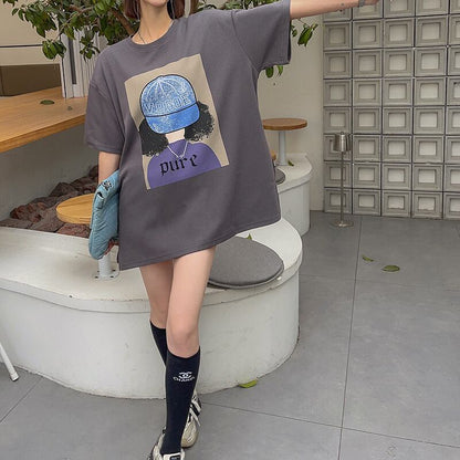 話題沸騰中 都市ファッショ 流行新作 オシャレ デザイン プリント全6色 半袖Tシャツ<U-9108>