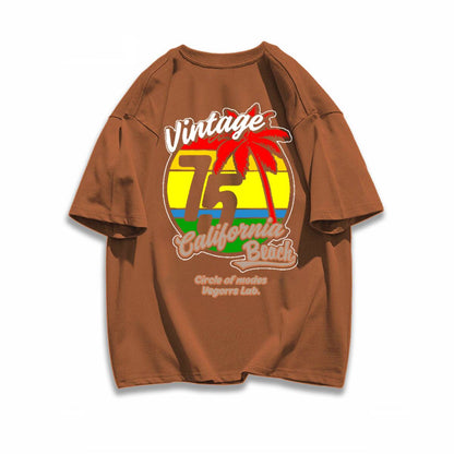早い者勝ち カジュアル ファッション感満々 ダブルプリント 全5色 半袖Tシャツ<U-9271>