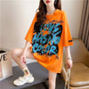 個性的なデザイン 切り替え 一目惚れ プリント Tシャツ カットソー＜U-3400＞