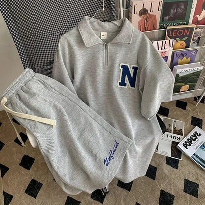 スタイリッシュ 切り替え 一目惚れ Tシャツ＋ショートパンツ セットアップ＜U-3555＞