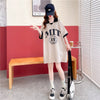 美人度アップ 切り替え ファッション プリント Tシャツ カットソー＜U-3587＞