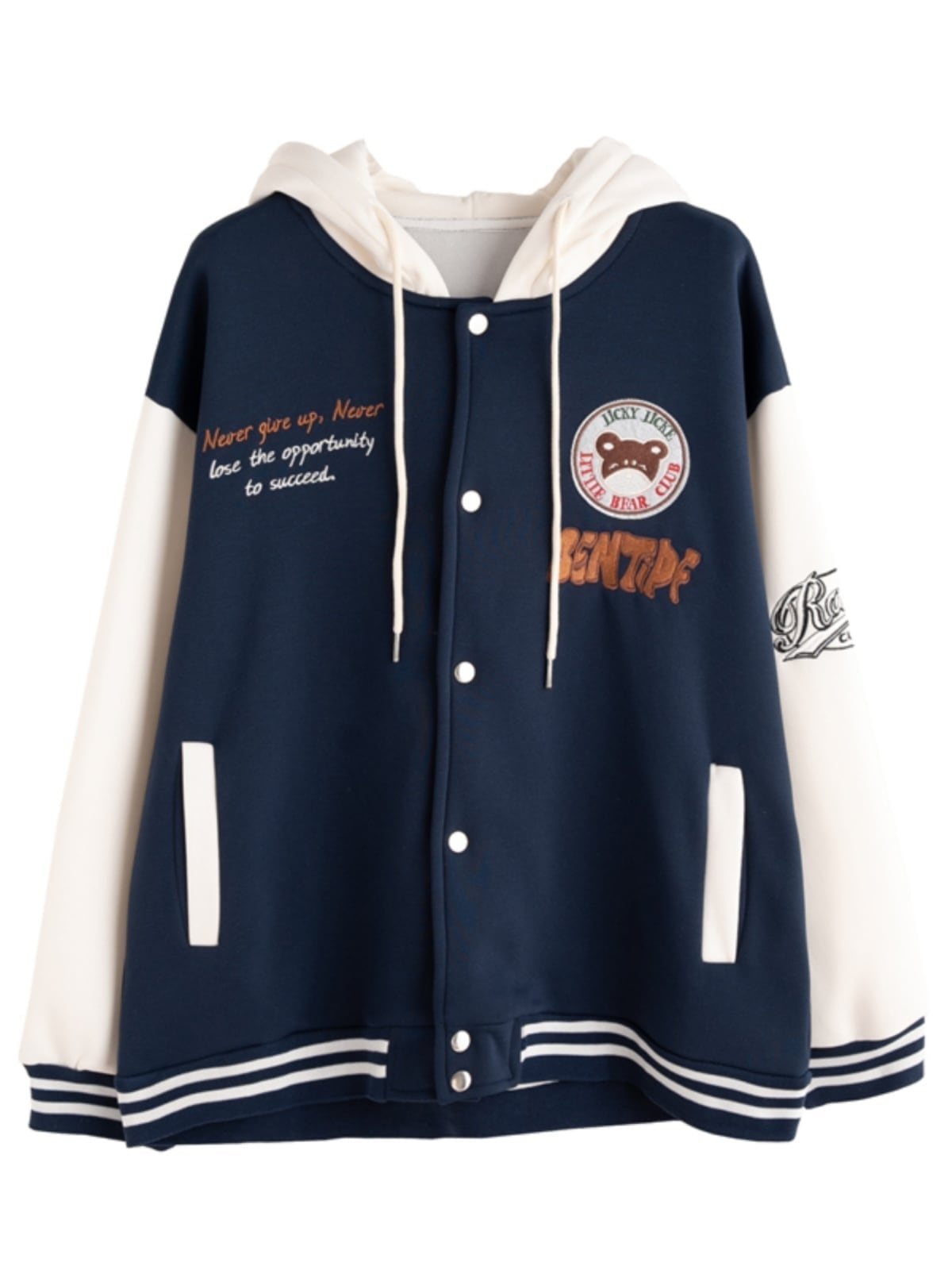 【裏起毛】超人気商品  厚手フード付きスタジャン 全2色パーカ<U-4675>