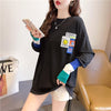 個性的なデザイン 切り替え 好感度満載 プリント Tシャツ カットソー＜U-3665＞