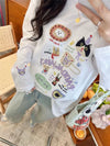 新商品 大人可愛い 求めてたデザイン 肌触り抜群 プリント 5色選択 Tシャツ<U-9369>