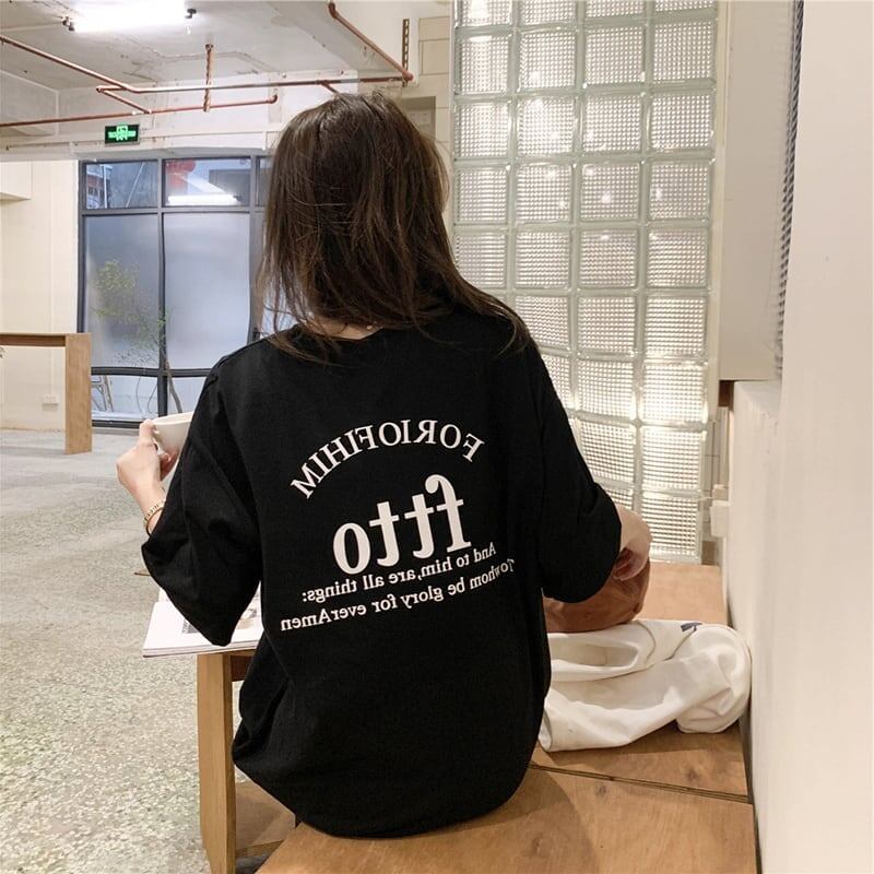 美人度アップ プリント チャーミング Tシャツ カットソー ワンピース＜U-3602＞