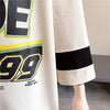 質感のいい ロング POLOネック プリントTシャツ ゆったり半袖 ＜U-2928＞