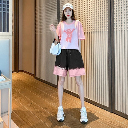 数量限定 ファッション 個性派 半袖Ｔシャツⅹパンツセット全4色<U-8783>