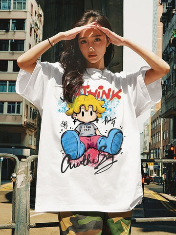 話題沸騰中 目を奪われる 流行新作 カジュアル ゆったり 全2色 半袖Tシャツ＜U-9295＞