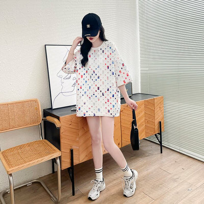 着回し力抜群 カジュアル 個性派 ゆったりトップス 半袖Tシャツ 全2色＜U-8263＞