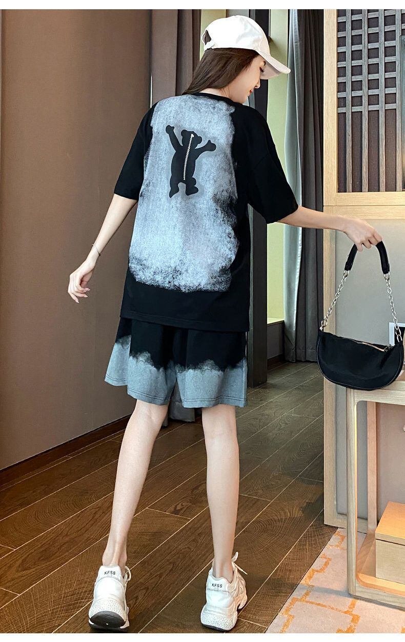 数量限定 ファッション 個性派 半袖Ｔシャツⅹパンツセット全4色<U-8783>