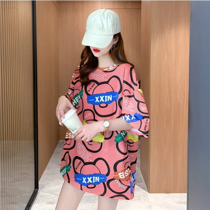 オシャレ度満点 プリント カジュアル Tシャツ カットソー＜U-3344＞