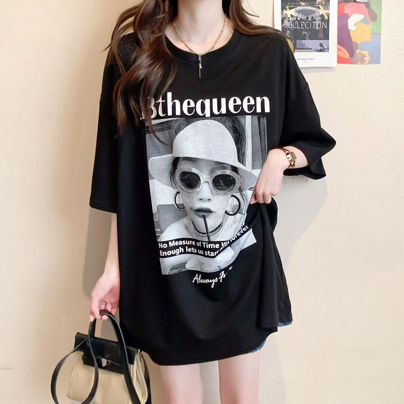 話題沸騰中 レース アバンギャルド 切り替え ホットダイヤモンド 3色選択 半袖Tシャツ＜U-8547＞