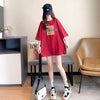 着心地抜群 切り替え 女性力を高める プリント Tシャツ カットソー＜U-3592＞