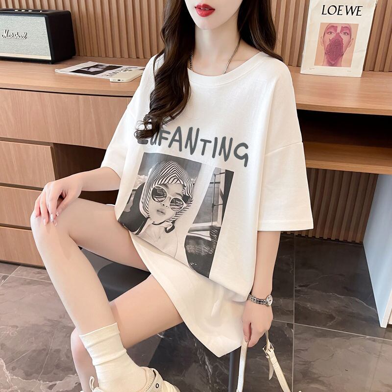 質感のいい 半袖 ラウンドネック Tシャツ ワンピース ＜U-8638＞