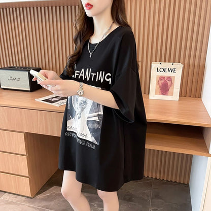 質感のいい 半袖 ラウンドネック Tシャツ ワンピース ＜U-8638＞