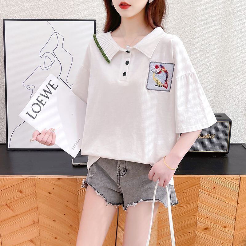絶対欲しい キュート 定番シンプル 切り替え 全2色 半袖Tシャツ<U-8742>