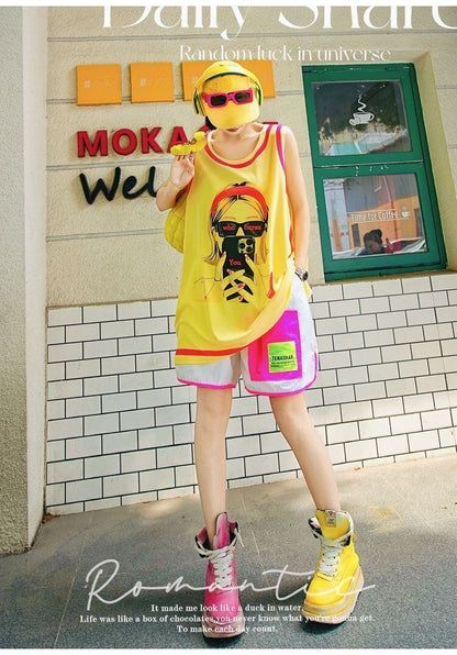 軽い生地が夏にぴったり！ ノースリーブ プリント全2色 Tシャツ カットソー＜U-11359＞