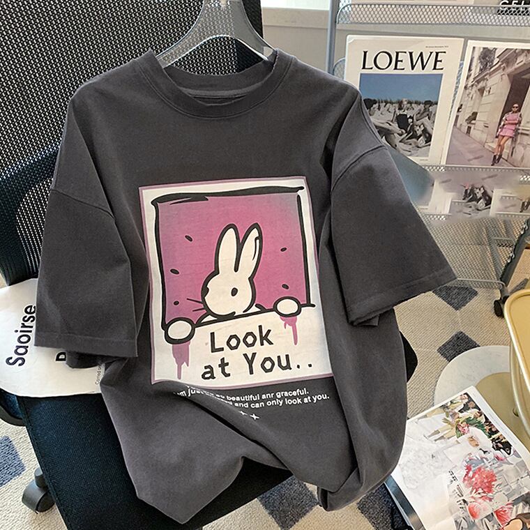 おすすめ 着心地良い ファッション感満々 プリント 半袖 Tシャツ <U-9127>
