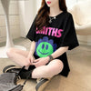 美人度アップ 切り替え ファッション プリント Tシャツ カットソー＜U-3412＞