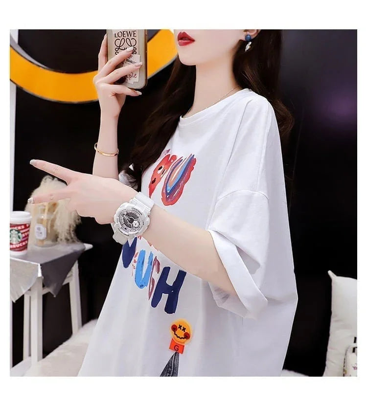 ストリートトレンド韓国風コットン半袖Tシャツ<U-2962>