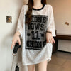 超人気 アバンギャルド 絶対流行 レース プリント全2色 半袖Tシャツ<U-8798>